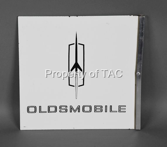 Oldsmobile w/Logo Porcelain Flange Sign