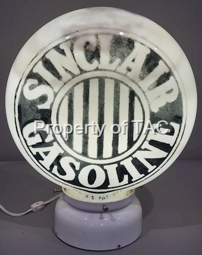 Sinclair Gasoline w/Jail-Bar Logo OPE Milk Glass Globe