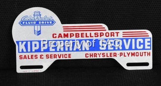 Chrysler Fluid Drive Kippenhan Service License Plate Attachment