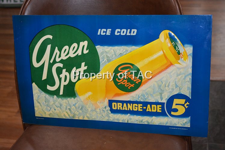 Green Spot Orange-Ade w/Bottle Metal Sign