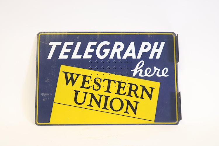 Western Union Telegraph Here sign