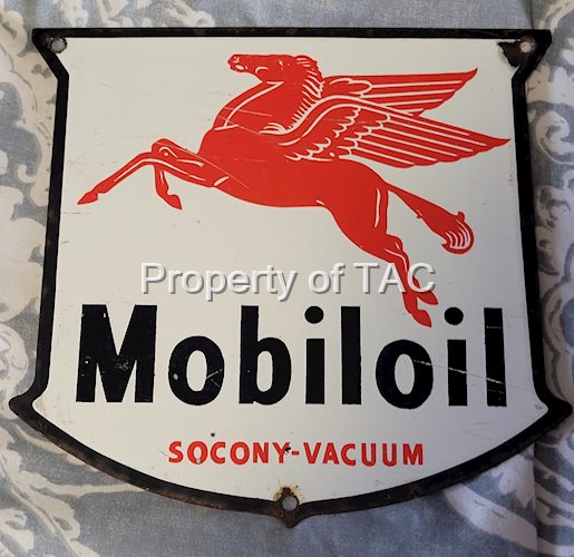 Mobiloil Porcelain Sign (Oil Rack)