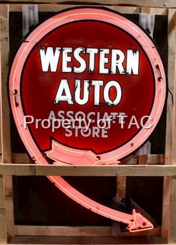 Western Auto Associated Store Porcelain Neon Sign