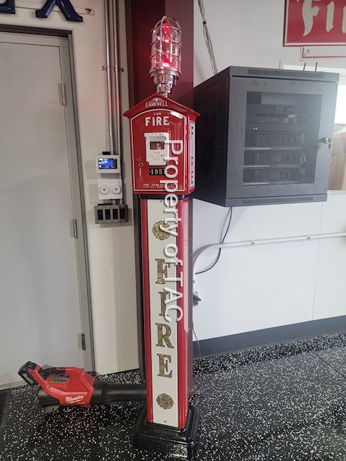 Gamewell Cast Iron Fire Alarm Box on Stand