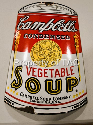 Campbells Vegetable Soup Porcelain Curved Sign