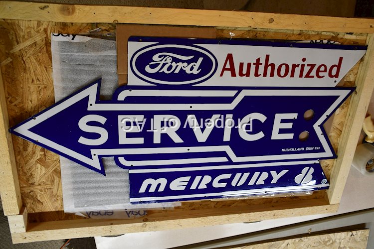 Ford Authorized Service Mecury 8 Porcelain Neon Sign