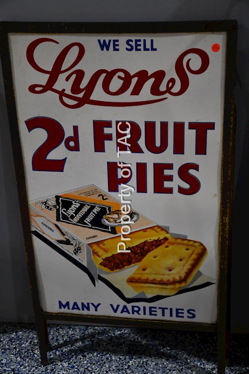 We Sell Lyon Fruit Pies w/Image Porcelain Curb Sign