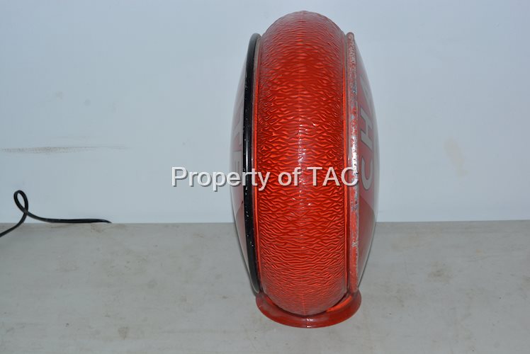 Red Ripple Gill Glass Globe Body