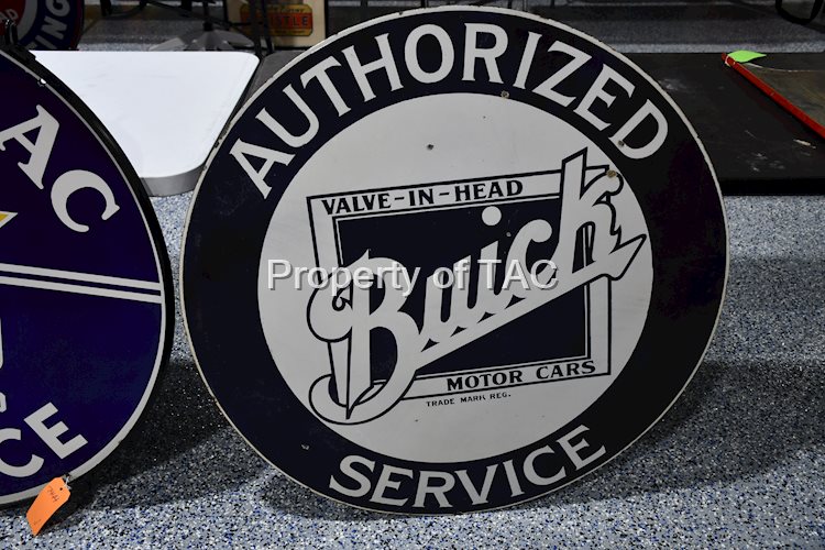 Buick Valve-in-Head Authorized Service Porcelain Sign
