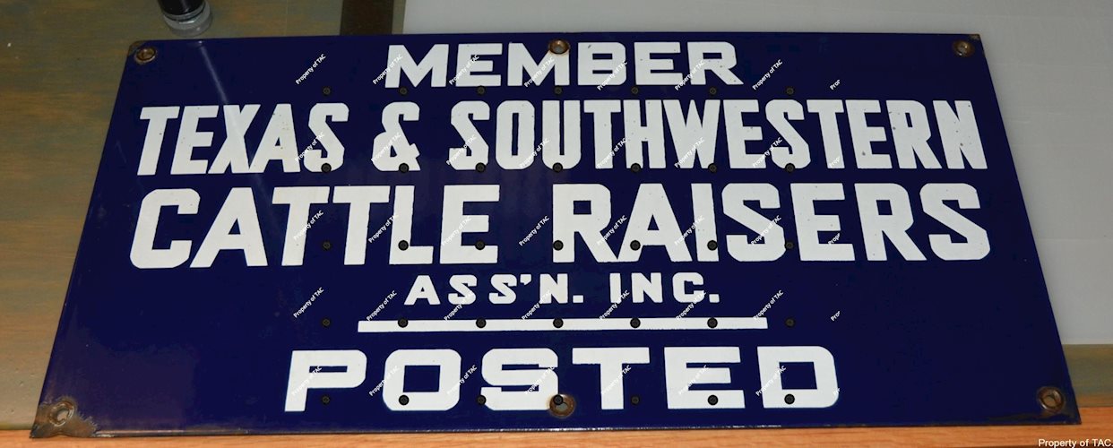 Texas & Southwestern Cattle Raiser Porcelain sign