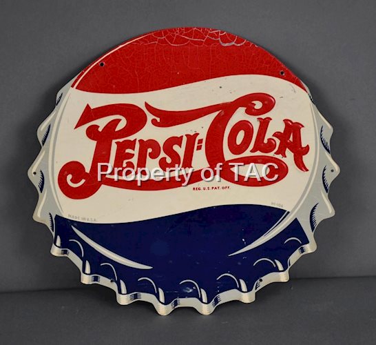 Pepsi:Cola Bottle Cap Logo Metal Sign