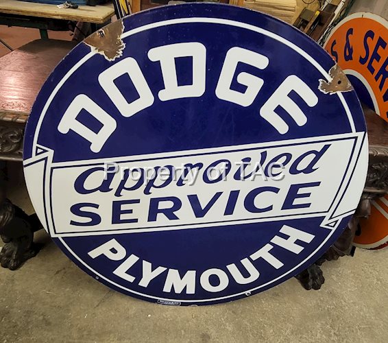 Dodge Plymouth Approved Service DSP Porcelain Sign