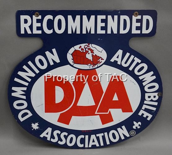 DAA Dominion Automobile Asso. Metal Sign