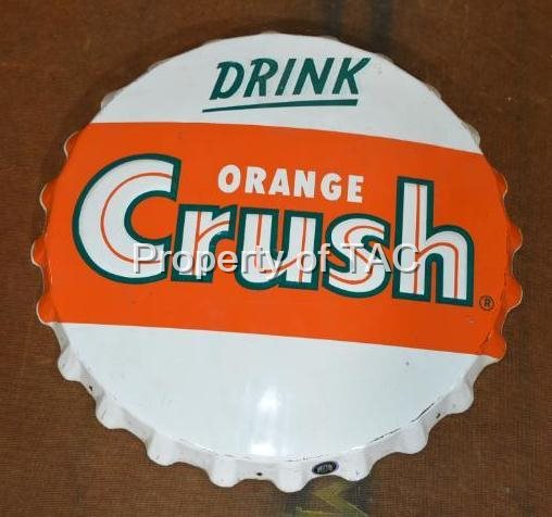 Drink Orange Crush Metal Bottle Cap Sign