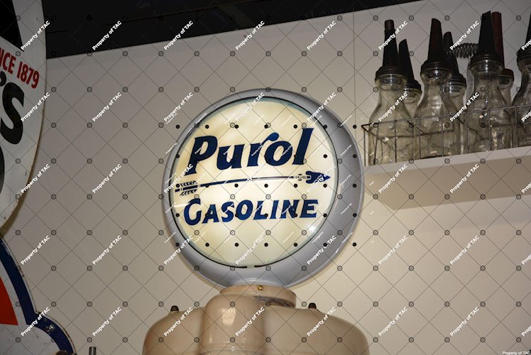 Purol Gasoline w/arrow logo 15 Globe Lens"