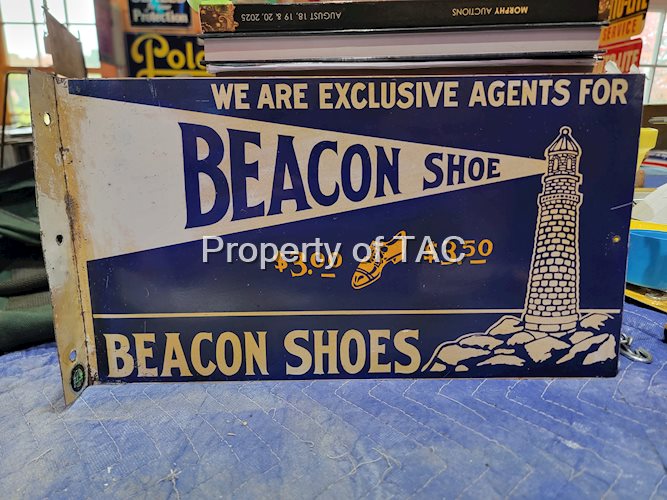 Beacon Shoes w/Logo Metal Flange Sign