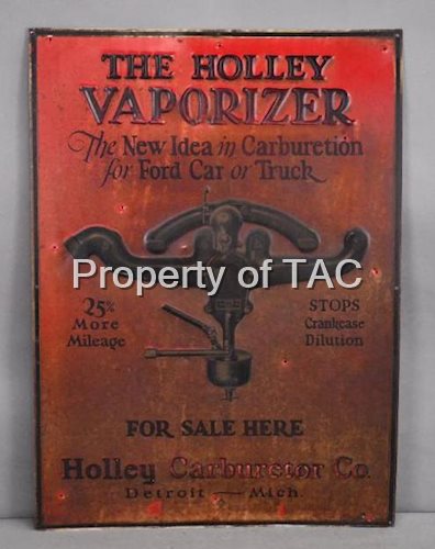 The Holley Vaporized Holley Carburetor Co Metal Sign