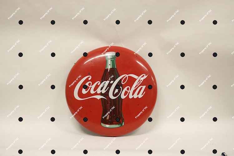 Coca-Cola w/bottle button sign