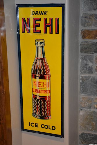 Drink Nehi Ice Cold w/bottle sign