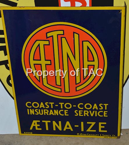 AETNA "Coast-to-Coast Insurance Service" Porcelain Sign