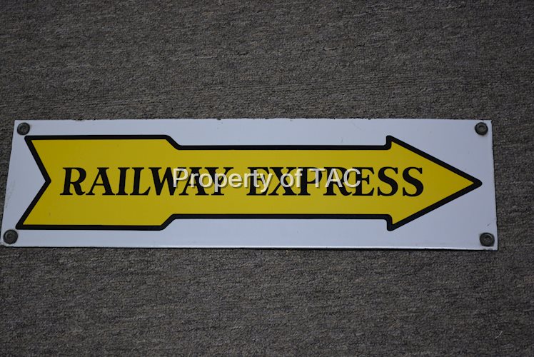 Railway Express in Arrow Porcelain Sign