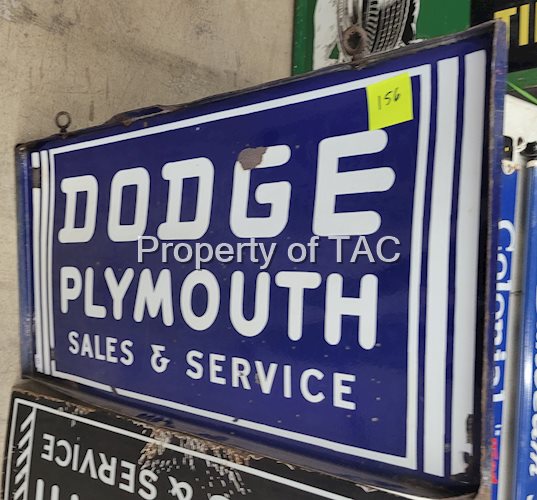 Dodge Plymouth Sales & Service Porcelain Sign