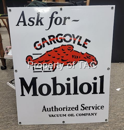 Ask for Gargoyle Mobiloil Cabinet Porcelain Sign