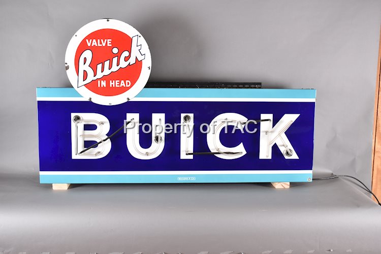 Buick w/Buick Valve in Head Porcelain Dealership  Neon Sign