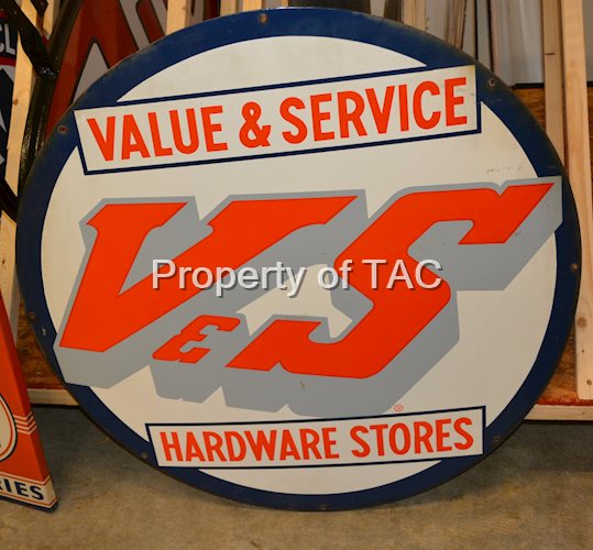 V&S Value & Service Hardware Stores Porcelain Sign