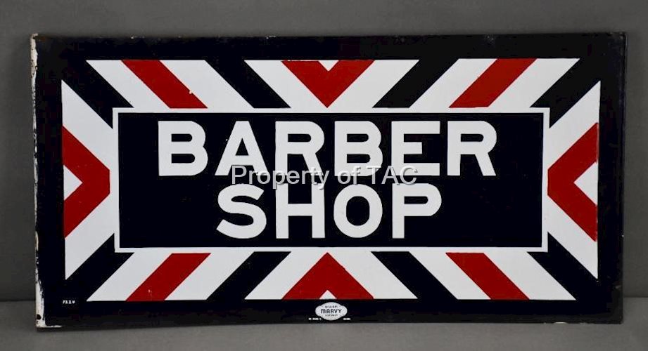Barber Shop Porcelain Flange Sign