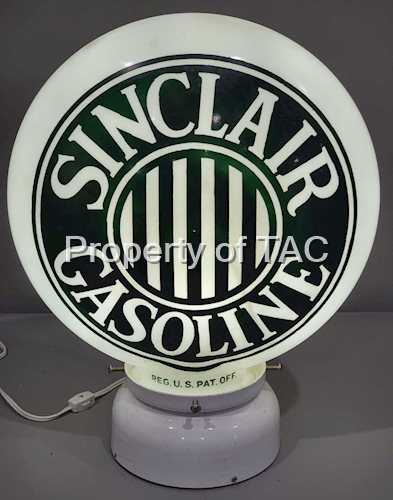 Sinclair Gasoline w/Jail-Bar Logo OPB Milk Glass Globe