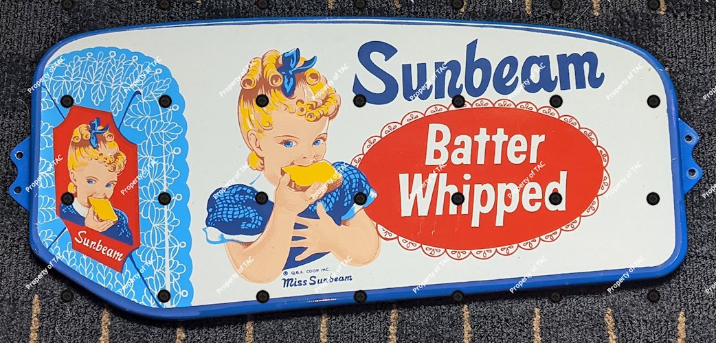Sunbeam Batter Whipped Bread Metal Door Push Sign