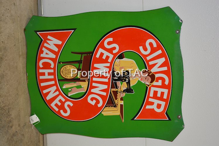 Singer Sewing Machines w/Logo Porcelain Sign