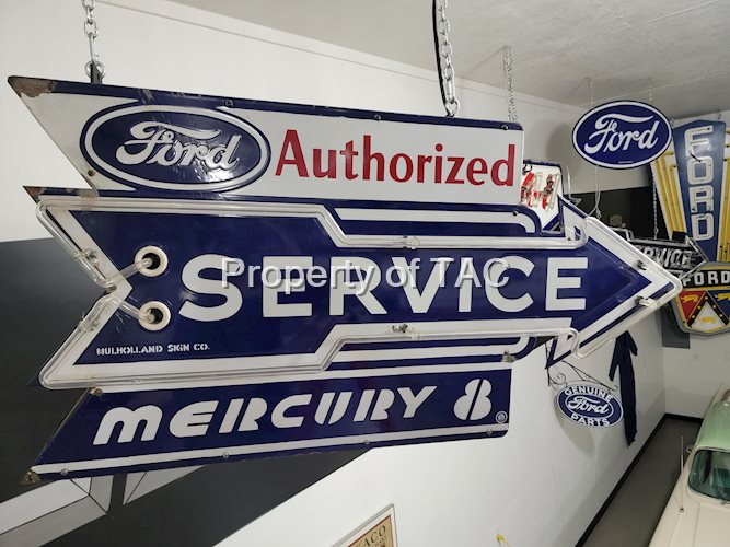 Ford Authorized Service "Mercury 8", Porcelain Neon Signs