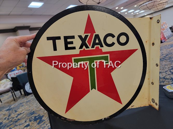 Texaco (white T)(star logo) Metal Flange Sign