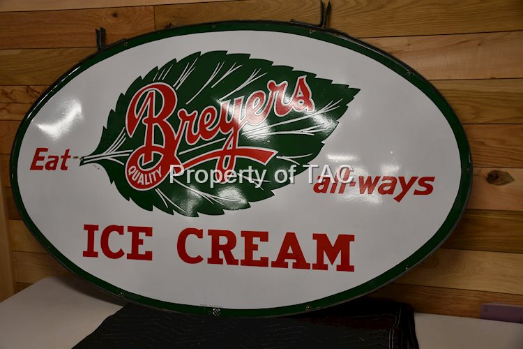 Breyers Ice Cream "eat all-ways" w/Logo Porcelain Sign