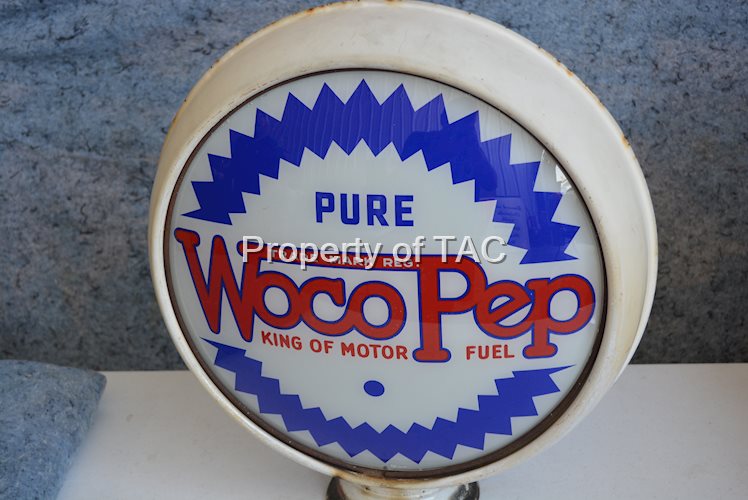 Pure Woco Pep "King of Motor Fuel" 15" Single Globe Lens