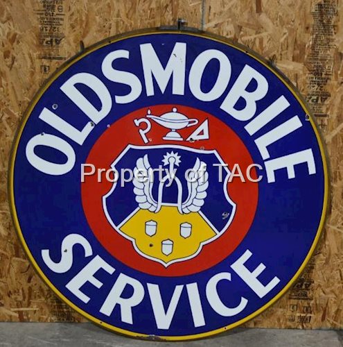 Oldsmobile Service w/Crest Logo Porcelain Sign