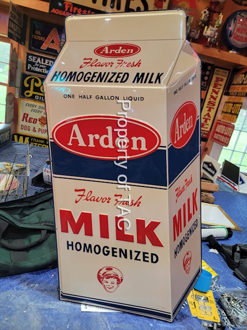 Arden Milk w/Logo Metal Sign