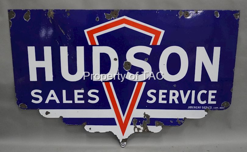 Hudson Sales 7 Service Porcelain Dealership Sign