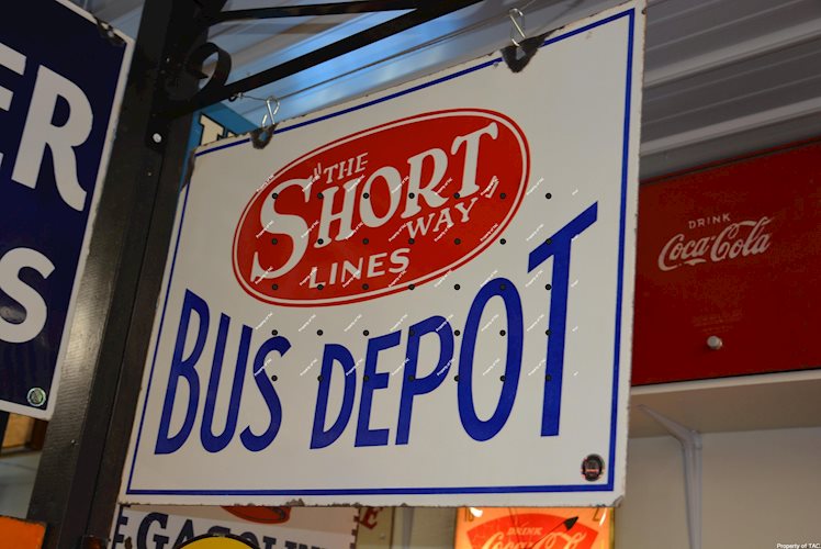 The Short Way Lines Bus Depot Sign