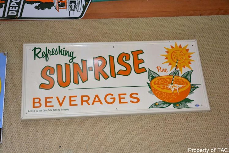 Refreshing Sun-Rise Beverages sign