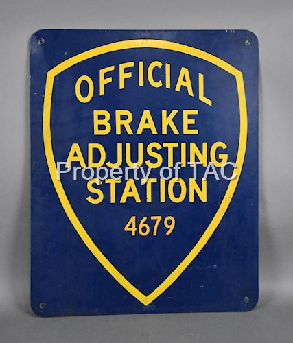 California Official Brake Adjusting Station Metal Sign (TAC)