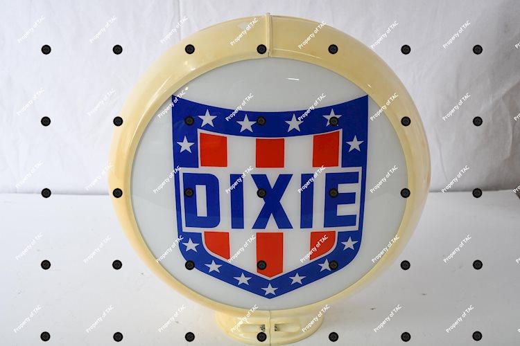 Dixie (gas) w/stars & stripes logo 13.5D. Globe lenses"
