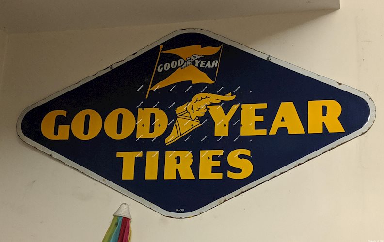 Good Year Tires DSP Double Sided Porcelain Sign