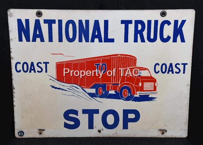 National Truck Coast to Coast Stop w/Logo Metal Sign
