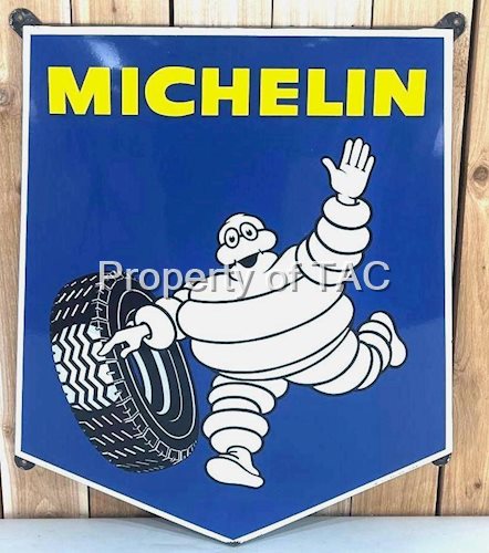 Michelin w/Bibendum & Tire Porcelain Sign