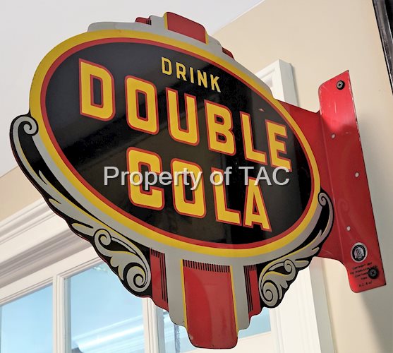 Drink Double Cola Double Sided Tin Flange Sign