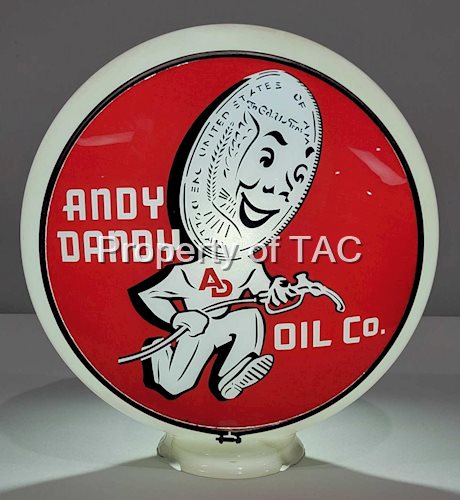 Andy Dandy Oil Co. w/Logo Single Gill Globe Lens