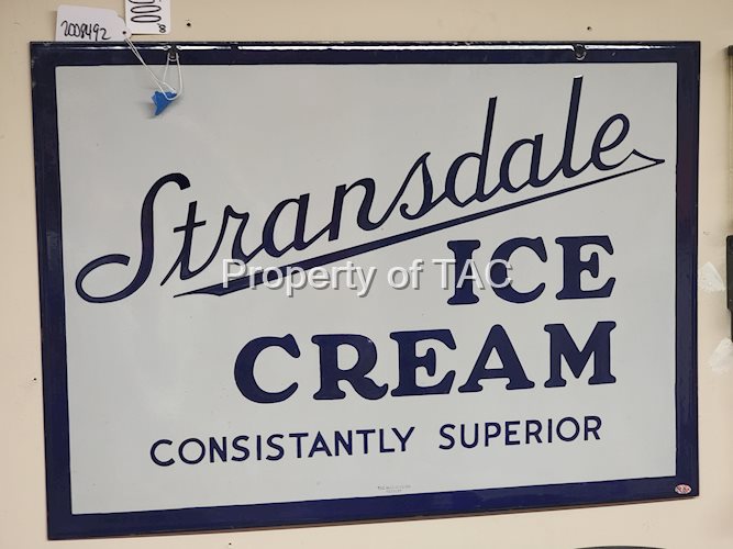 Stransdale Ice Cream "Consistently Superior" Porcelain Sign